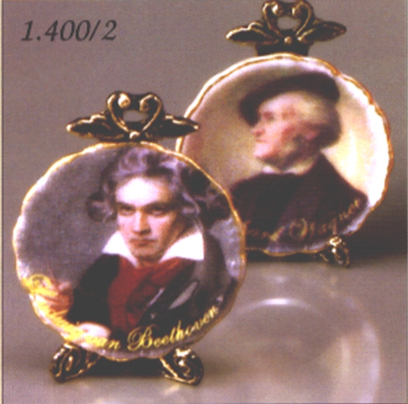 Декоративные тарелки с портретами (Бетховен, Вагнер)