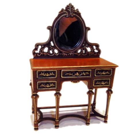 Кукольная миниатюра Туалетный столик со стульчиком