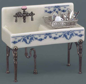 Кухонная раковина с полкой голубая