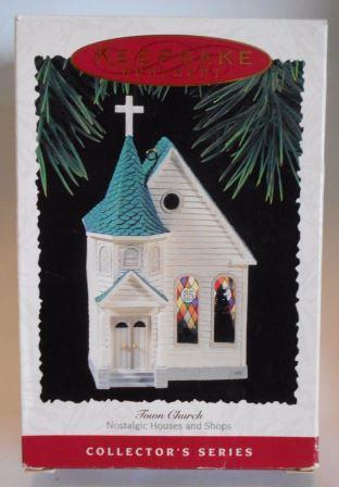 Винтажный новогодний декор Дом с интерьером, Городская церковь, 95 г.