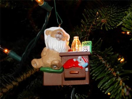 Светящаяся новогодняя игрушка "Мишутка с бородой" 1990