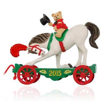 Новогодняя игрушка "Цирковой мишка на пони"