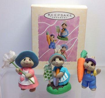 Пасхальное украшение Набор из 3 фигурок "Заячий Огород" 94г. Винтаж