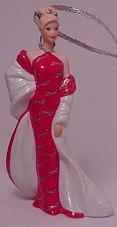 Фарфоровая статуэтка Барби в красном платье