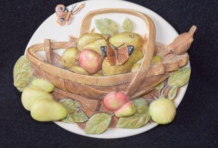  Фарфоровый подвес Натюрморт. Винтаж 95г.