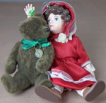 Миниатюра Куколка и Мишка Тедди, Джулианна и Тедди, 93 г.