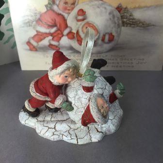 Статуэтка/фигурка/елочная игрушка Веселые Дети в снегу