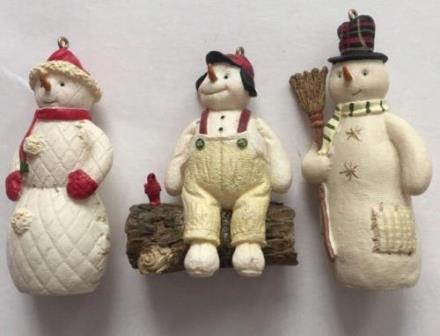 Набор из трех Снеговиков, новогодний декор