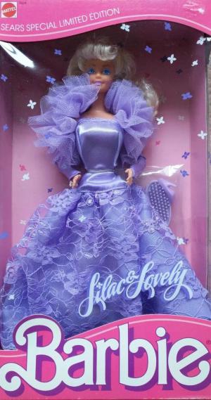 Винтажная кукла Барби, 3 вида платья, в лиловом 87 г.