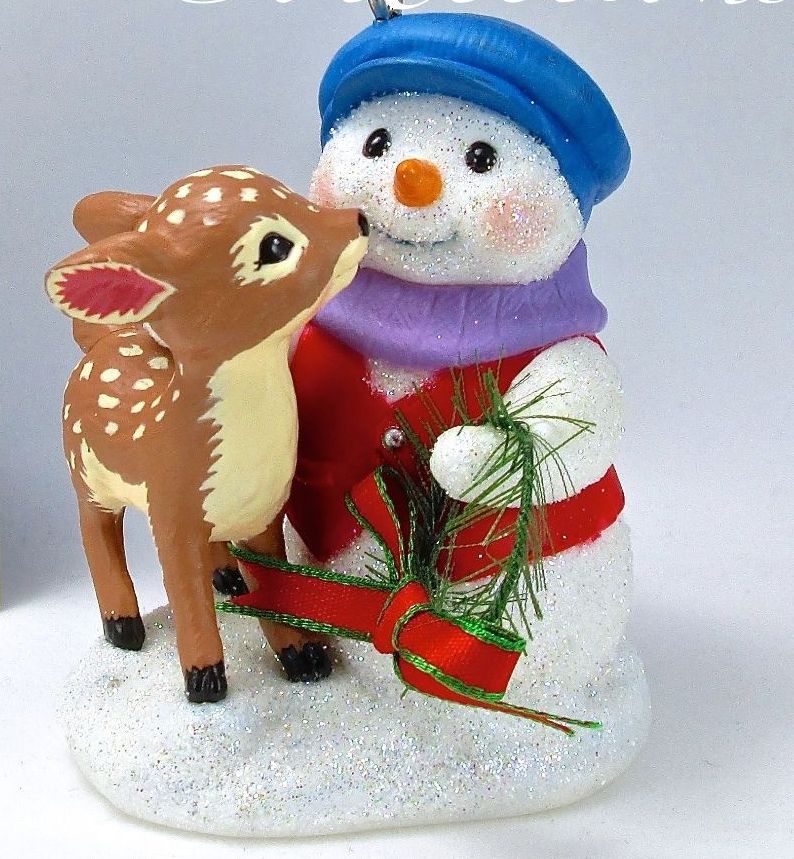 Фигурка/Новогодний декор Снеговик с оленем
