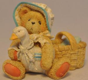 Винтажная фигурка Мишка Тедди Кэтти с гусыней 91г.