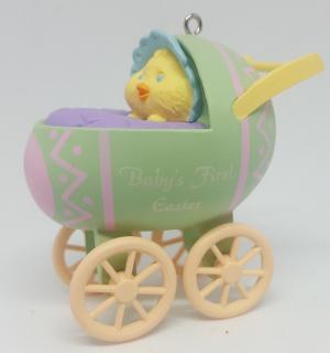 Винтажный Пасхальный декор Цыпленок в коляске