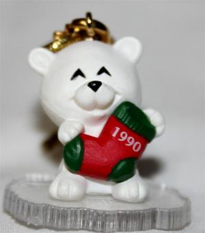 Миниатюра Полярный Медвежонок с Рождественским носком 90 г. Винтаж