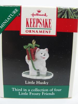 Миниатюра Щенок Хаски с подарком 90г. Винтаж