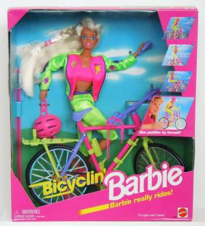 Кукла Барби Шарнирная с велосипедом 95 г.