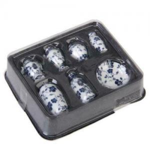 Кукольная миниатюра Вазы с синими цветами, набор из 7