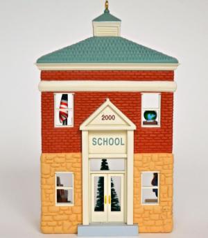 Игрушка на елку Дом с интерьером, Школа, 00 г.