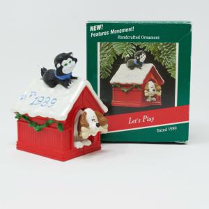 Винтажная елочная игрушка с эффектом движения Кот и Собака 89г.