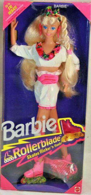 Винтажная кукла Барби Сверкающие Роликовые Коньки 91г.