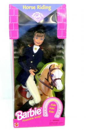 Кукла Барби Шарнирная Наездница, брюнетка, 97г.
