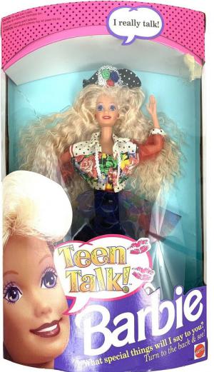 Винтажная кукла Барби Молодежный разговор, говорящая, блондинка, 91г.