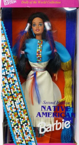 Коллекционная кукла Барби Национальная Америка, в голубом, 93 г.