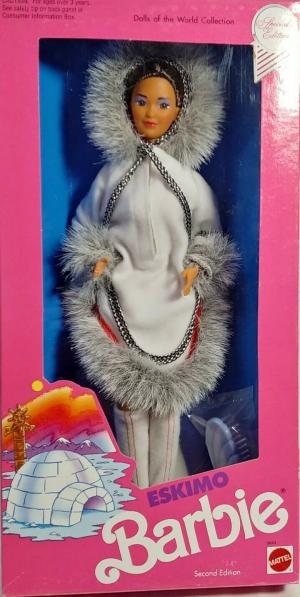 Винтажная коллекционная кукла Барби Эскимоска, Куклы Мира, 90г.