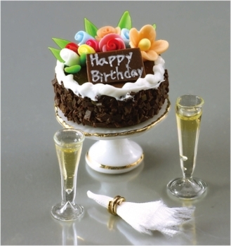 Торт "Наppy Birthday" (с бокалами)