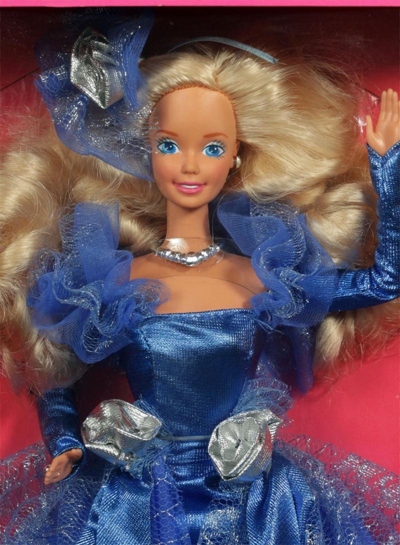 Royal Romance Barbie Doll - Blonde Collectible With Silver & Blue Gown, Hair Piece & Jewelry - View #10
