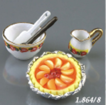 Тематический натюрморт в мини-витринке "Персиковый пирог"