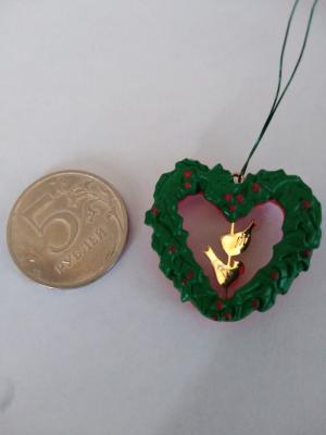 Миниатюра кукольная новогодний венок