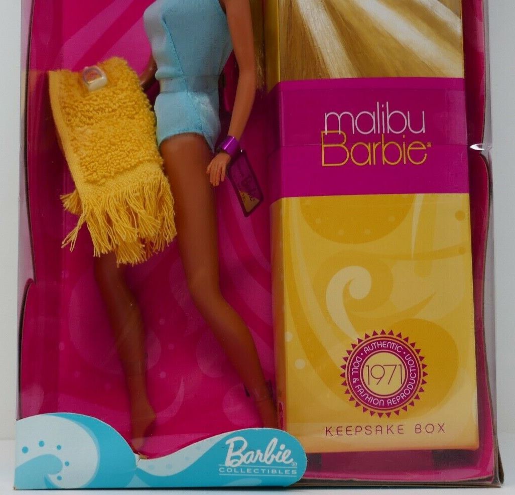 Кукла Барби Малибу, репродукция 71 г., 2001 г. - 2001 Malibu Barbie Doll  1971 Reproduction - купить недорого в Доллс-Миниатюр ру - Dolls-Miniature.ru