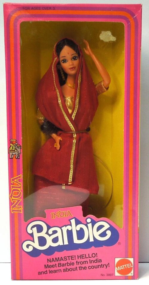 Винтажная коллекционная кукла Барби Индия, Куклы Мира, 81 г.