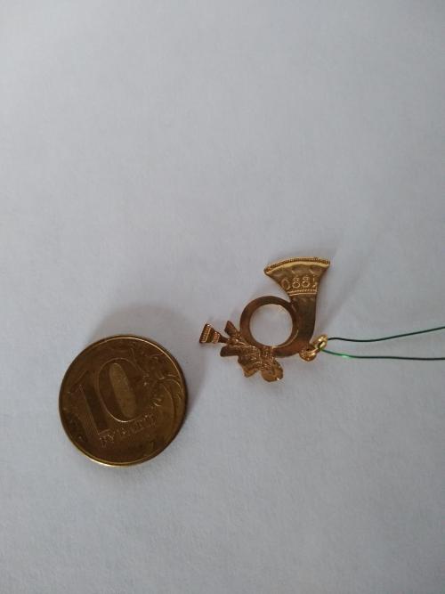 Миниатюрный подвес Труба, латунь