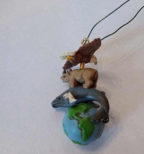 Миниатюра кукольная Кит, Носорог и Орел на Земле