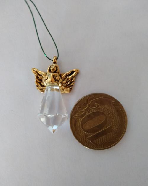 Миниатюрный подвес с белым кристаллом, Ангел