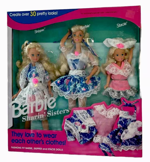 Винтажный набор из трех кукол Барби, Скиппер и Стейси, с одеждой для переодевания, 92 г.