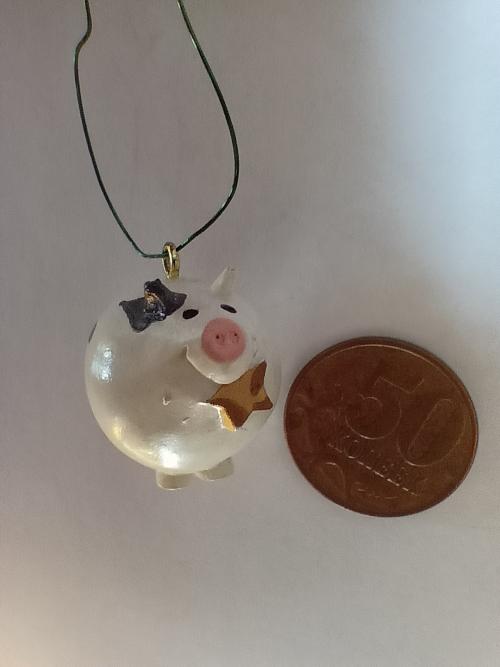 Игрушка на маленькую елочку Свинка-звезда