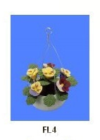 Подвесное кашпо с анютиными глазками